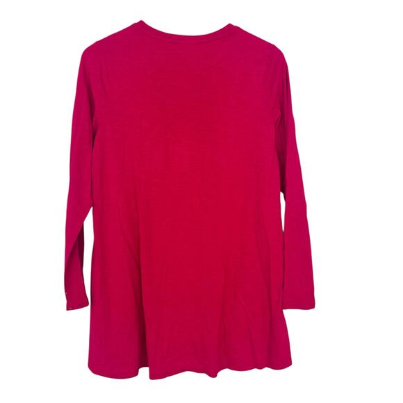 J. Jill Red Embroidered Long Sleeve Shirt Sz S - Picture 4 of 4